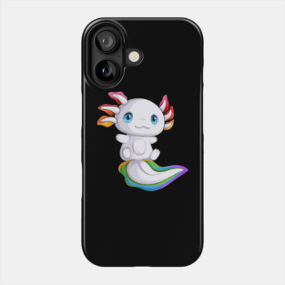 Rainbow Axolotl: Amphibious Ally Phone Case