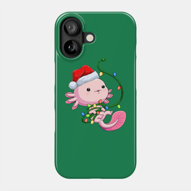 Santa Axolotl Tangled in Festive Cheer Phone Case by GoshWow®