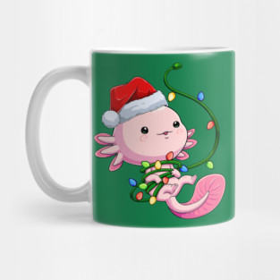 Santa Axolotl Tangled in Festive Cheer Mug