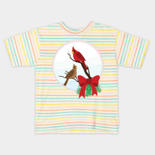 Christmas Cardinals Kids T-Shirt