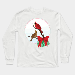 Christmas Cardinals Long Sleeve T-Shirt