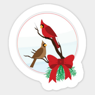 Christmas Cardinals Sticker