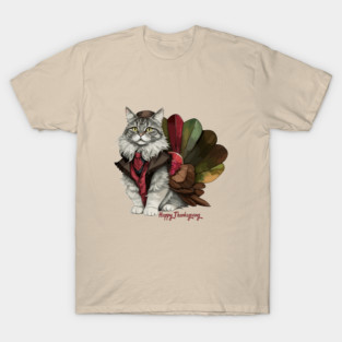 Thanksgiving Turkey Cat T-Shirt