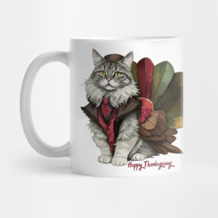 Thanksgiving Turkey Cat Mug