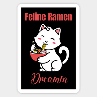 Feline Ramen Dreamin Sticker
