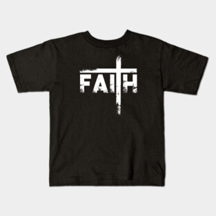 Faith Typograph Lettering Quote Kids T-Shirt