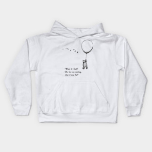 Winnie the pooh (white outline) Kids Hoodie
