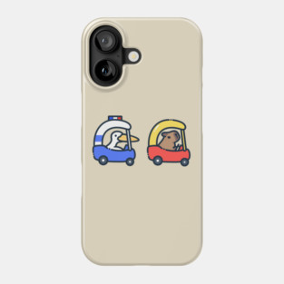 capybara and pelican car chase Phone Case