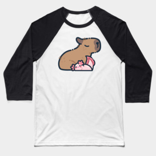 Capybara & Axolotl Friends Baseball T-Shirt