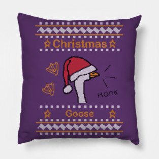 Ugly Christmas Sweater Funny Silly Goose Pillow
