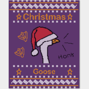 Ugly Christmas Sweater Funny Silly Goose Posters and Art