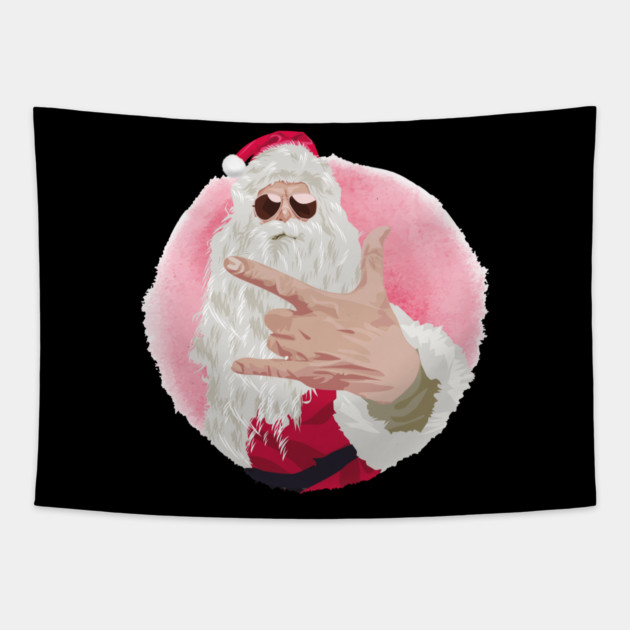 Rock and Roll Santa Tapestry by MCALTees