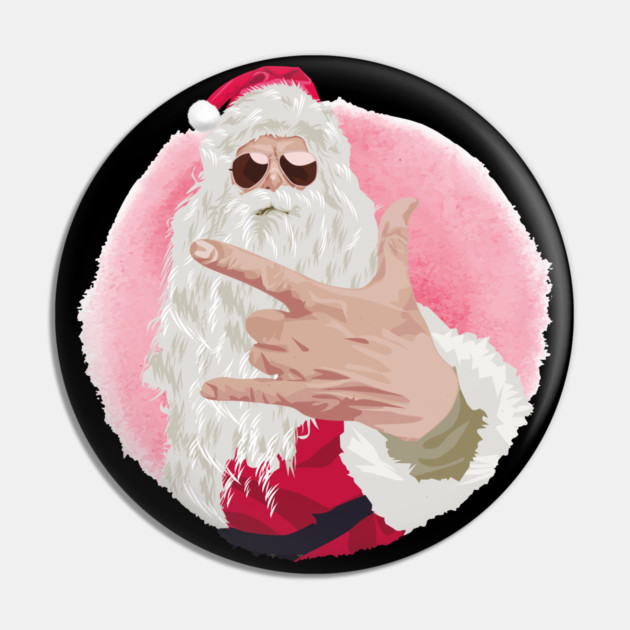 Rock and Roll Santa Pin by MCALTees