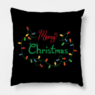 Merry Christmas Lights Pillow