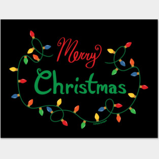 Merry Christmas Lights Posters and Art