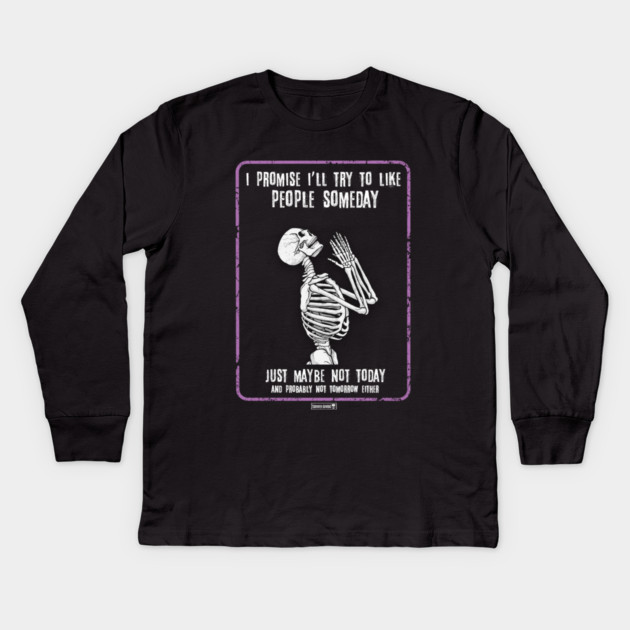 Or Maybe Never Kids Long Sleeve T-Shirt by Tommy Devoid