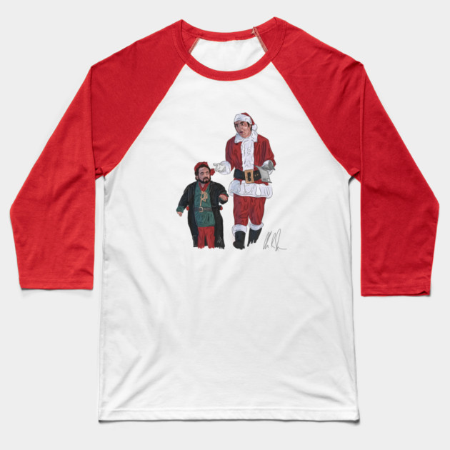 Seinfeld: Cosmo Claus & Mickey the Elf Baseball T-Shirt by 51Deesigns