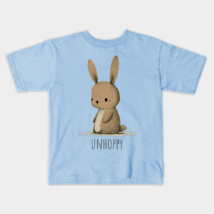 Adorable Little Bunny is Unhoppy Kids T-Shirt