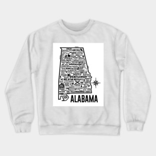 Alabama Map Crewneck Sweatshirt
