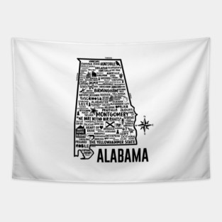 Alabama Map Tapestry