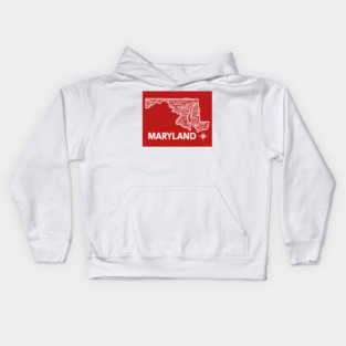Maryland Map Kids Hoodie