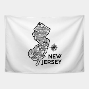 New Jersey Map Tapestry