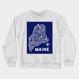 Maine Map Crewneck Sweatshirt