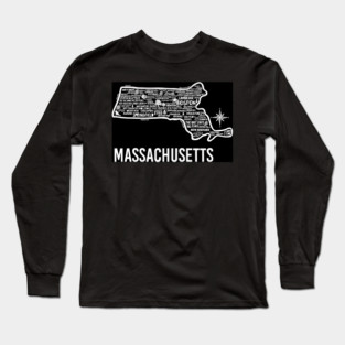 Massachusetts Map Long Sleeve T-Shirt