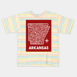 Arkansas Map Kids T-Shirt
