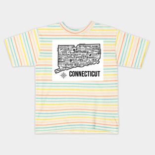 Connecticut Map Kids T-Shirt
