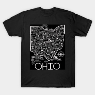 Black Map of Ohio T-Shirt