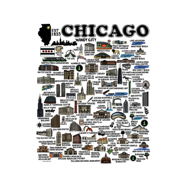 Chicago Map by fiberandgloss