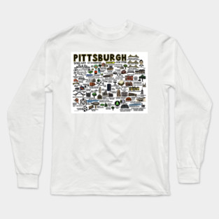 Pittsburgh Map Long Sleeve T-Shirt