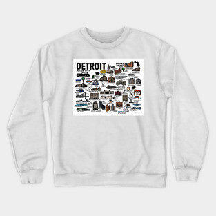 Detroit Map Crewneck Sweatshirt