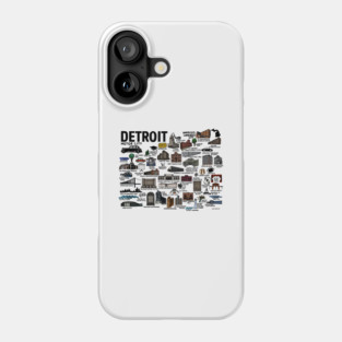 Detroit Map Phone Case