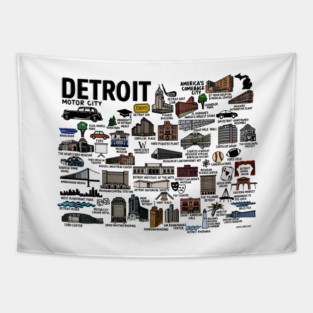 Detroit Map Tapestry