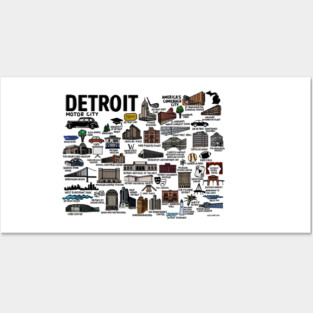 Detroit Map Posters and Art