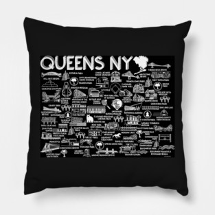 Queens NY Map Pillow