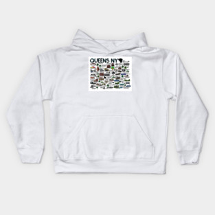 Queens NY Map Kids Hoodie