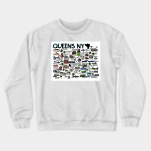 Queens NY Map Crewneck Sweatshirt