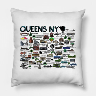 Queens NY Map Pillow