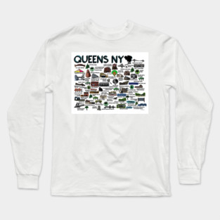 Queens NY Map Long Sleeve T-Shirt