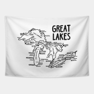 Great Lakes Map Tapestry