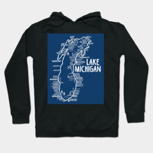Lake Michigan Map Hoodie