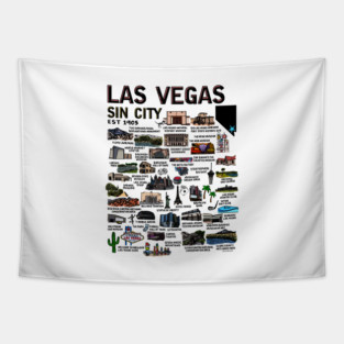 Las Vegas map Tapestry