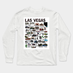 Las Vegas map Long Sleeve T-Shirt