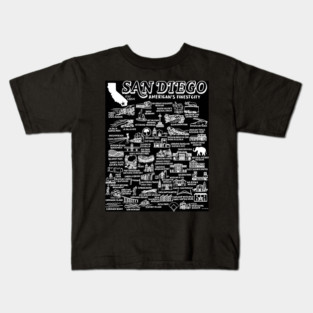 San Diego Map Kids T-Shirt