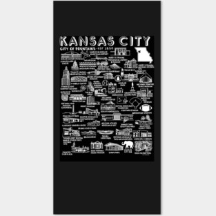 Kansas City Map Posters and Art
