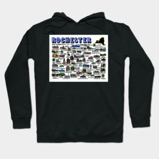 Rochester New York Map Art Hoodie