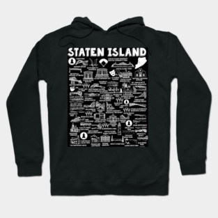 Staten Island Map Art Hoodie